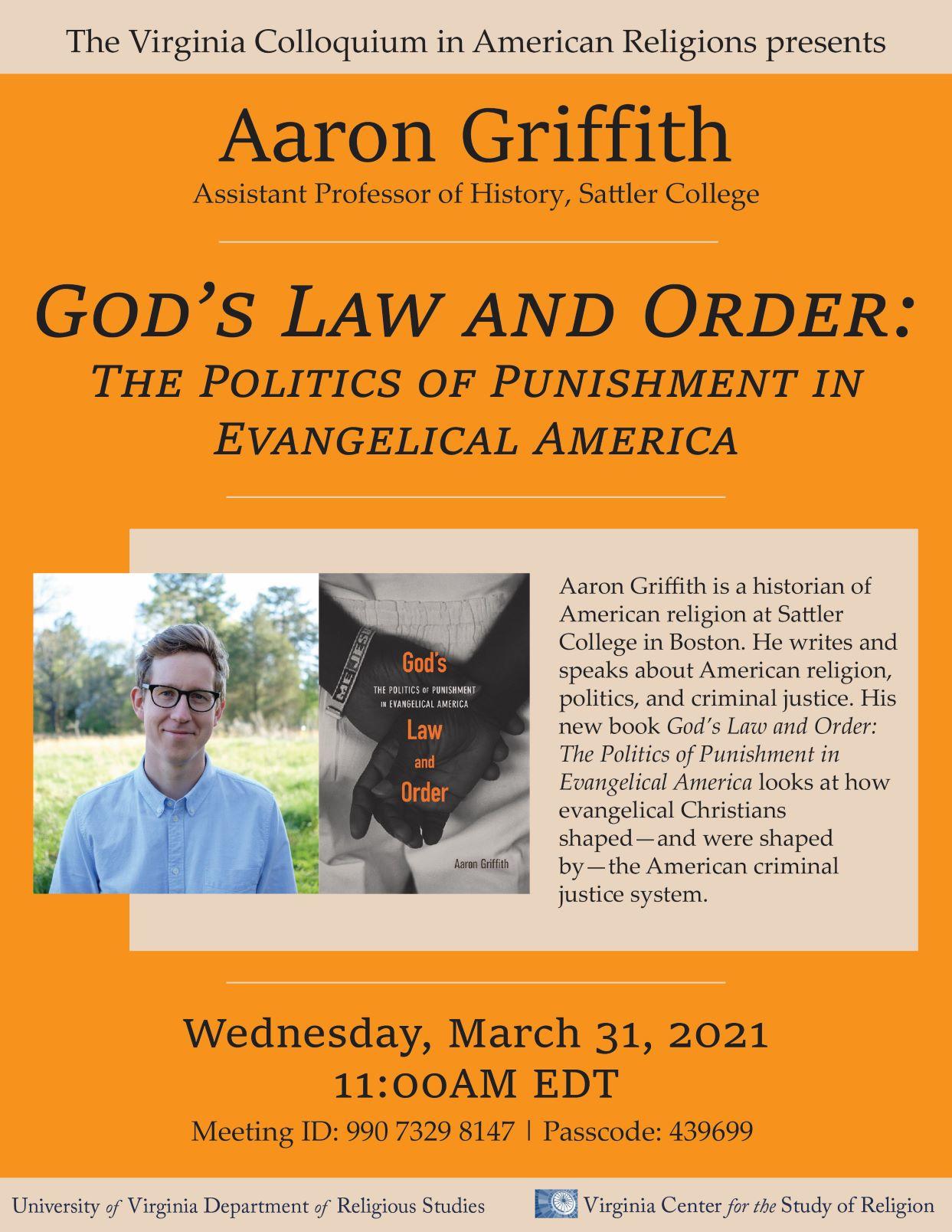 poster for Aaron Griffith talk